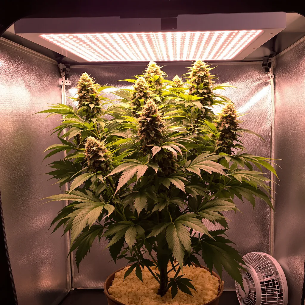 Sugar Black Rose cannabis plant in flowering stage — 60-100 cm autoflower