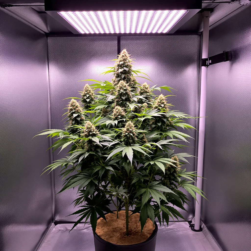 Sugar Mama 81% indica / 19% sativa flower with visible trichomes