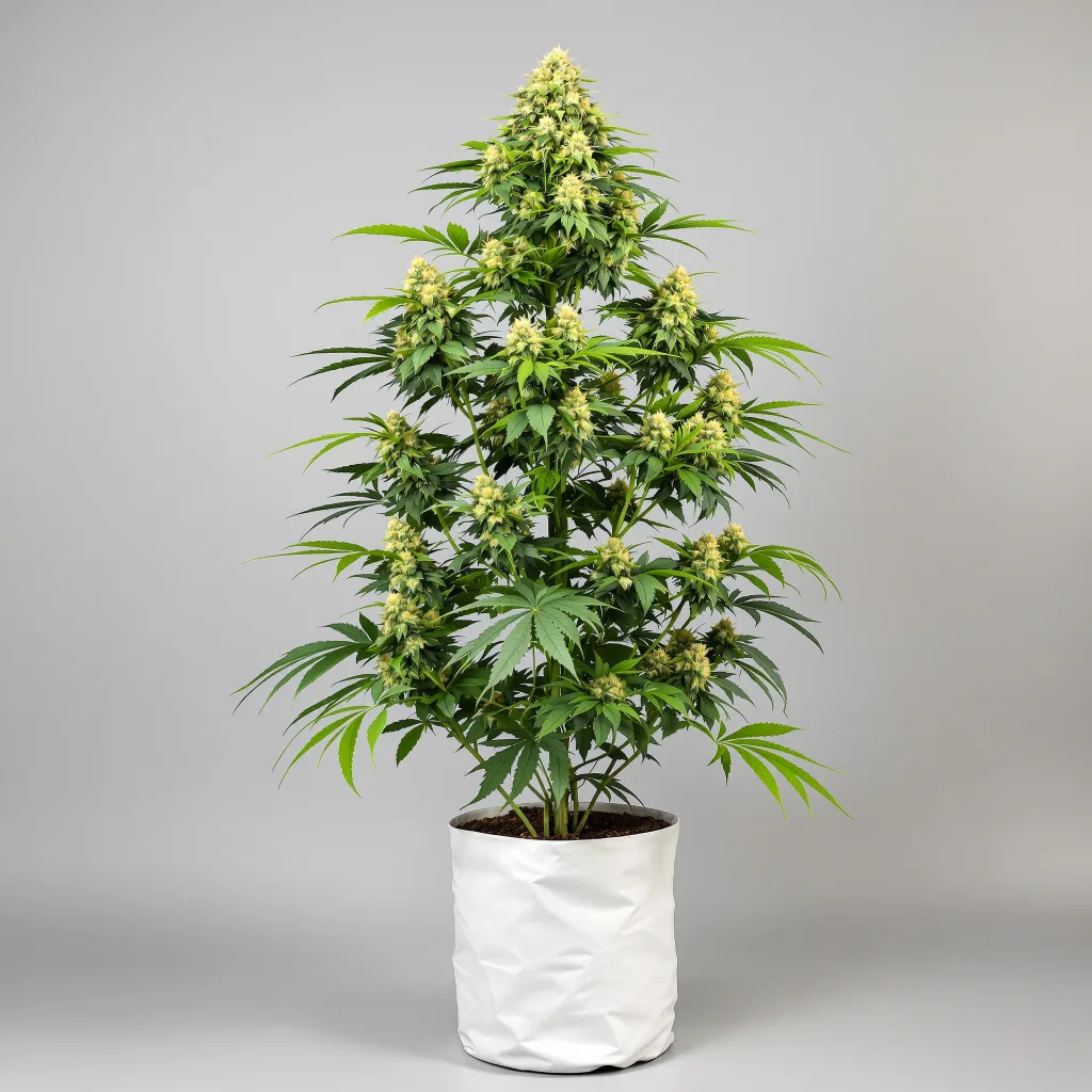 Sweet Nina cannabis bud close-up showing balanced bud structure with frosted trichomes