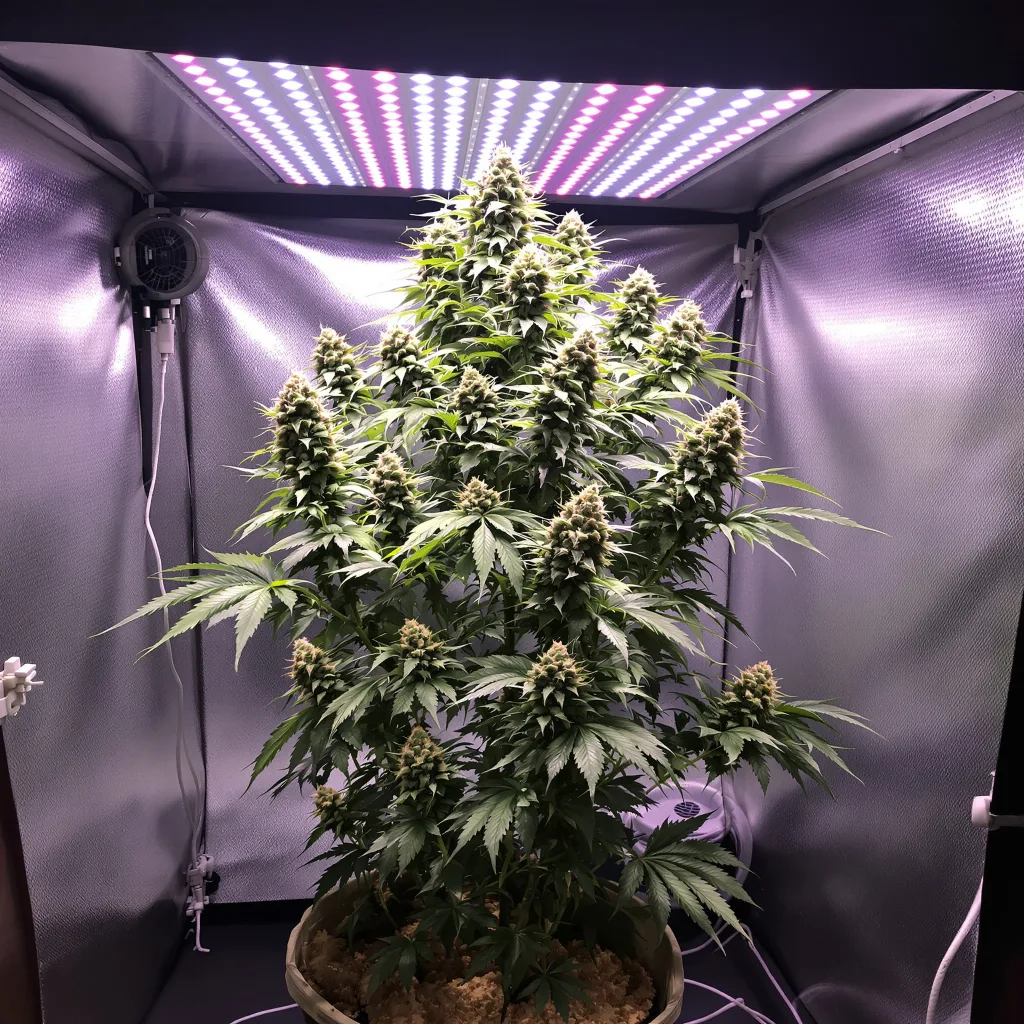 Sweet Nina 54% indica / 46% sativa flower with visible trichomes