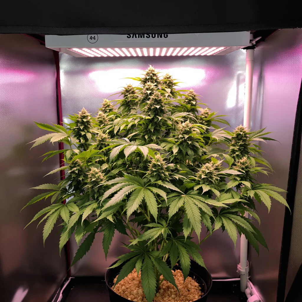 Tangerine Dream 79% indica / 21% sativa flower with visible trichomes