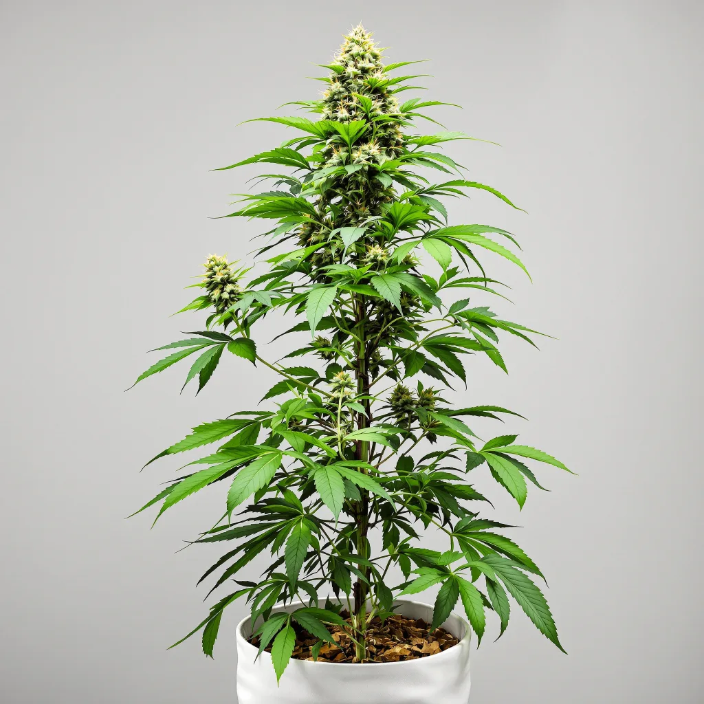 Tangerine cannabis bud close-up showing open-bud structure with orange pistils