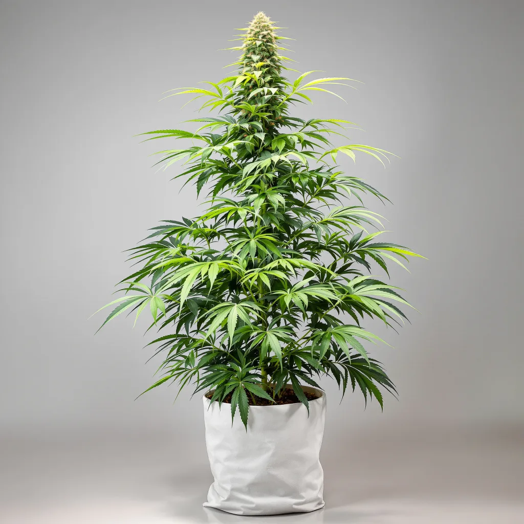 Tangerine Power cannabis bud close-up showing lime-green airy structure