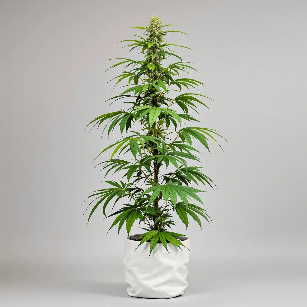 Thai cannabis bud close-up showing lime-green airy structure