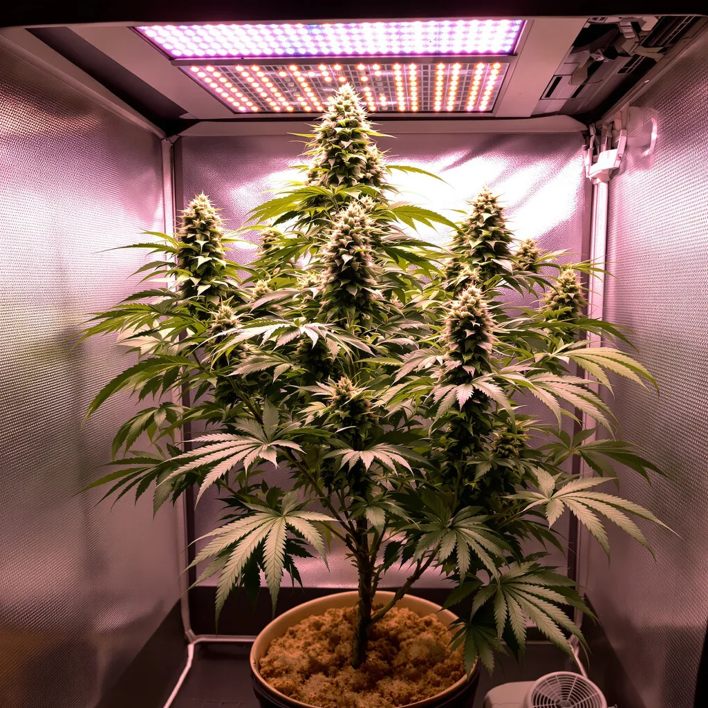 The Big Stink 85% indica / 15% sativa flower with visible trichomes