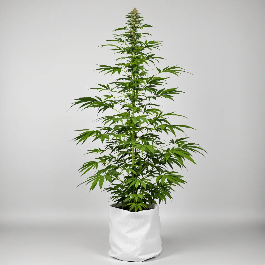 Trinity cannabis bud close-up showing lime-green airy structure