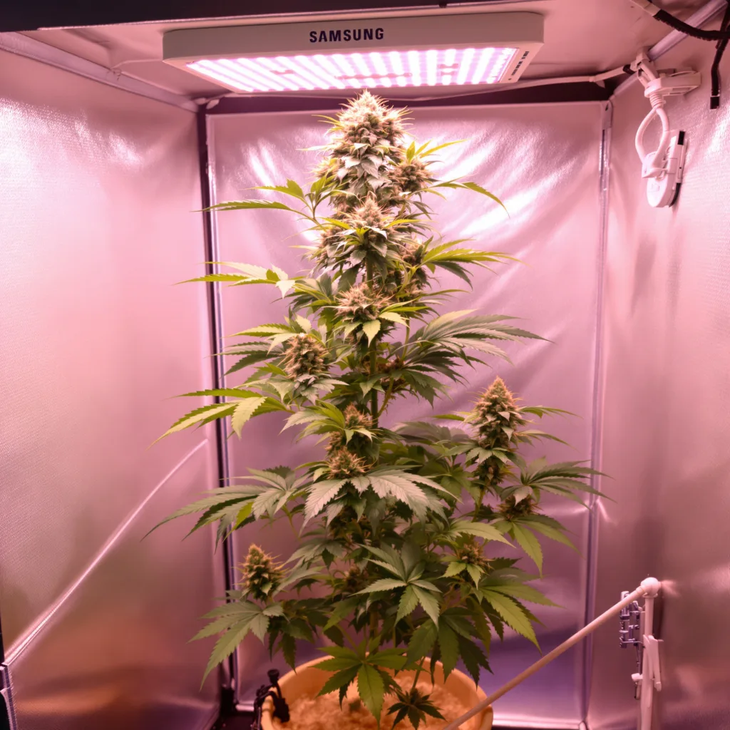 Turbo Mind Warp 20% indica / 80% sativa flower with visible trichomes