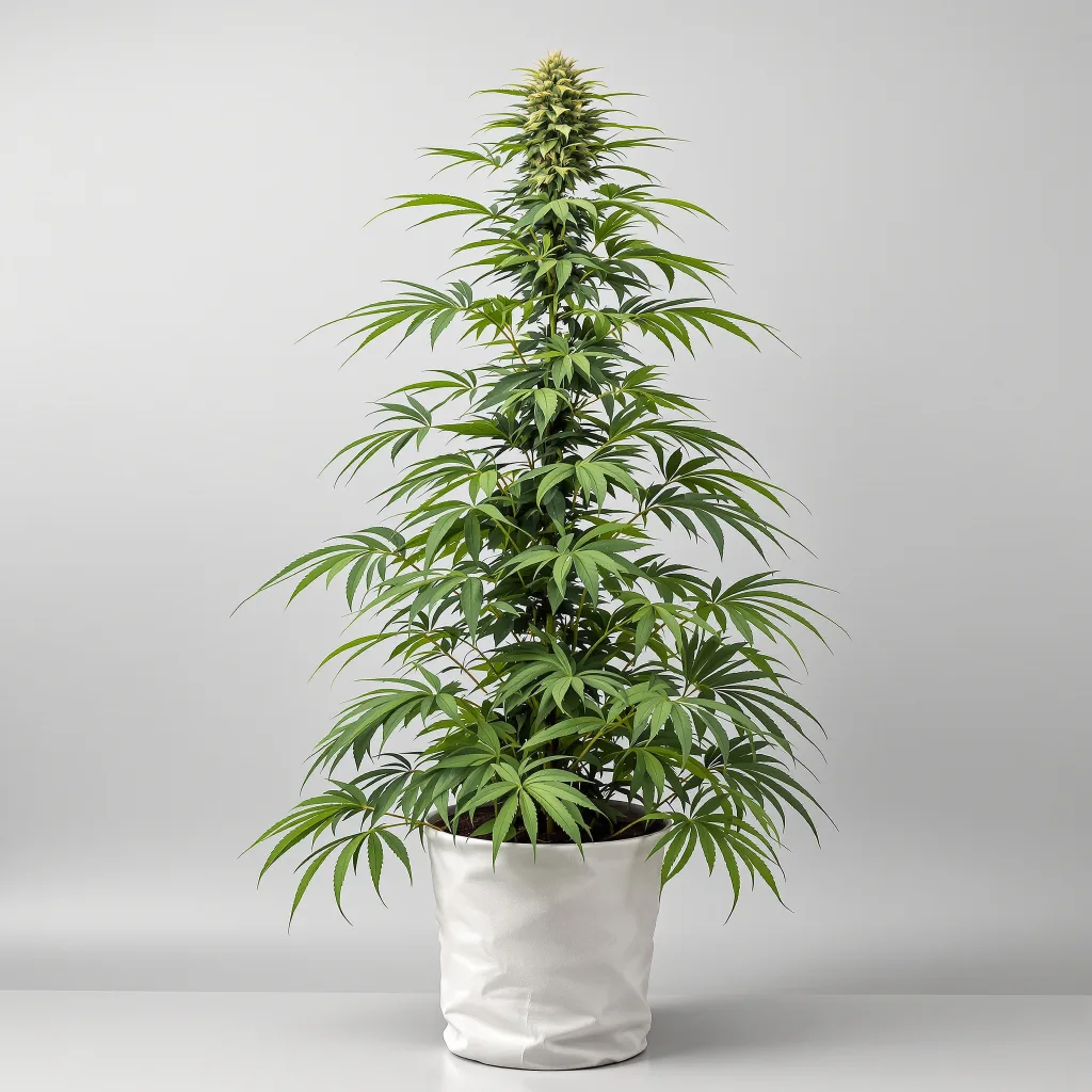 Tutankhamon cannabis bud close-up showing lime-green airy structure