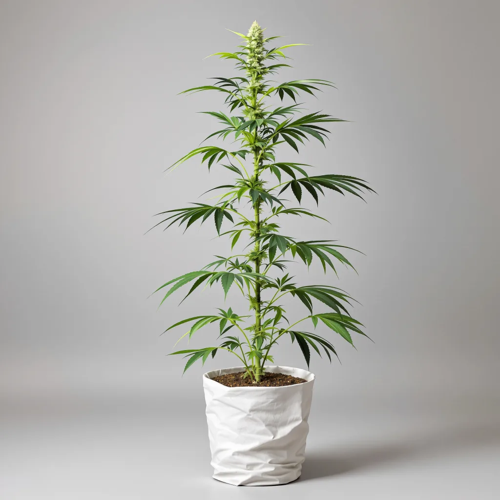 White Buffalo cannabis bud close-up showing lime-green airy structure