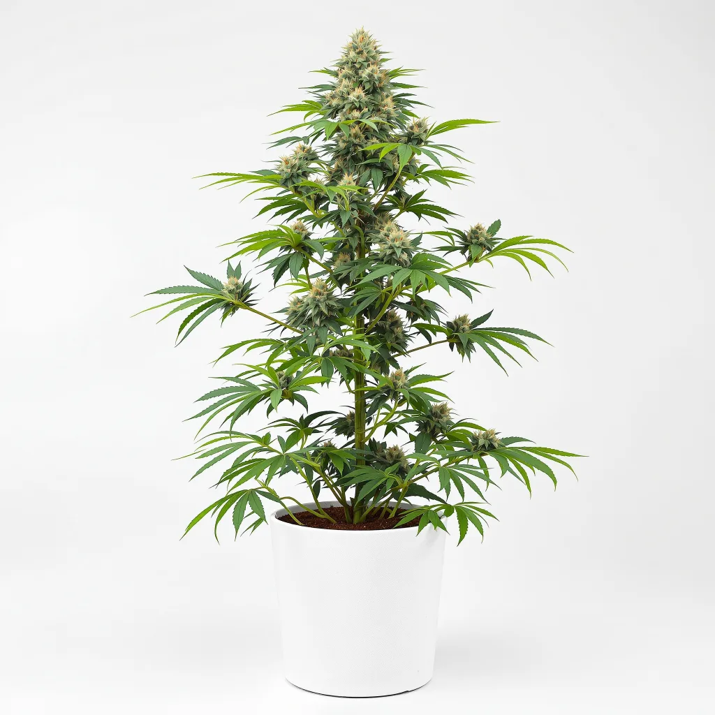 White Kryptonite cannabis bud close-up showing balanced bud structure with frosted trichomes