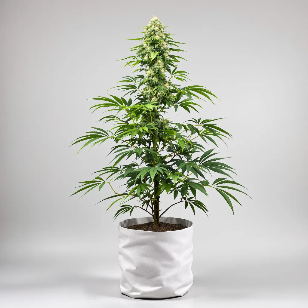White Kush cannabis bud close-up showing dense forest-green nugs