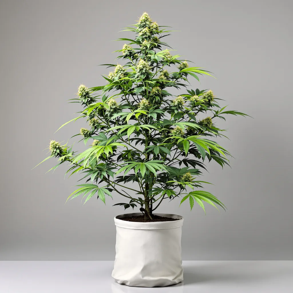 White Lightning cannabis bud close-up showing balanced bud structure with frosted trichomes