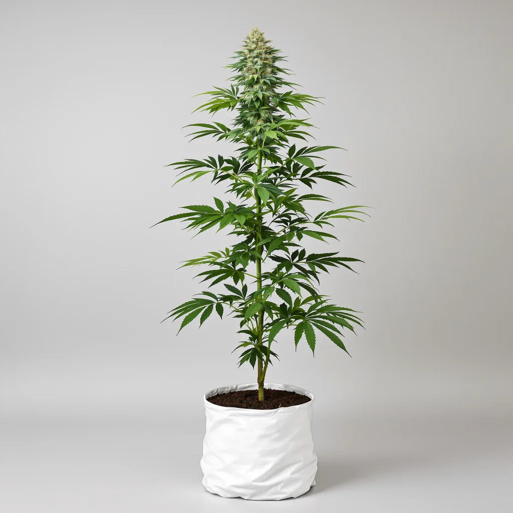 White Widow cannabis bud close-up showing balanced bud structure with frosted trichomes