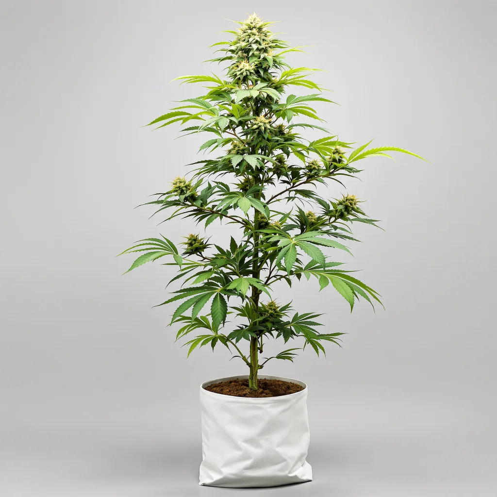 XJ-13 cannabis bud close-up showing balanced bud structure with frosted trichomes